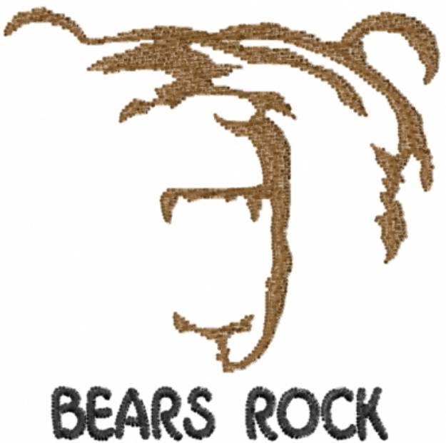Picture of Bears Rock Stencil Head Machine Embroidery Design