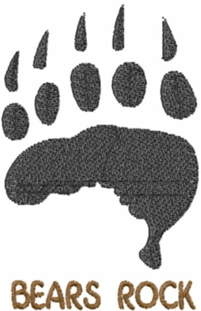 Picture of Bears Rock Pawprint Machine Embroidery Design