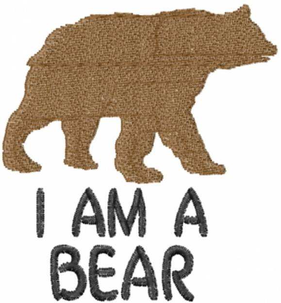 Picture of A Bear Brown Silhouette Machine Embroidery Design