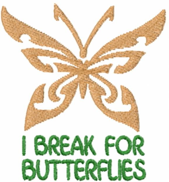 Picture of Butterfly Break Stencil Orange Machine Embroidery Design