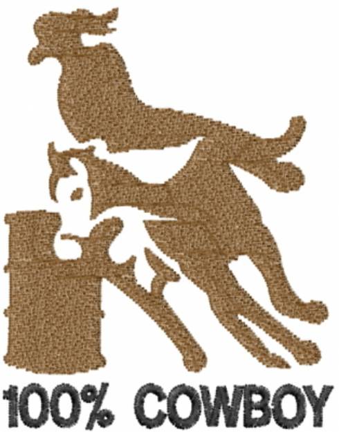 Picture of Barrel Racing Cowboy Machine Embroidery Design