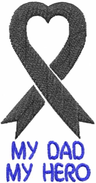 Picture of Dad Hero Black Ribbon Machine Embroidery Design