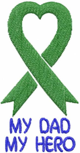 Picture of Dad Hero Green Ribbon Machine Embroidery Design