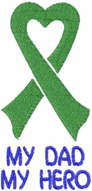 Picture of Dad Hero Green Ribbon Machine Embroidery Design