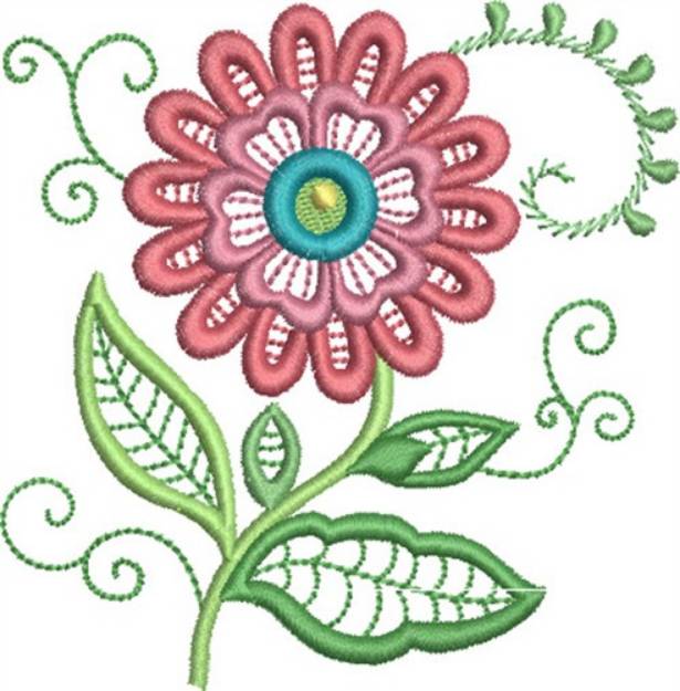 Jacobean Style Daisy Machine Embroidery Design | Embroidery Library at ...