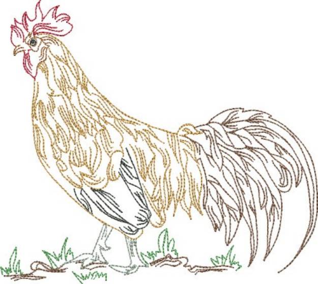 Picture of Elegant Rooster Machine Embroidery Design