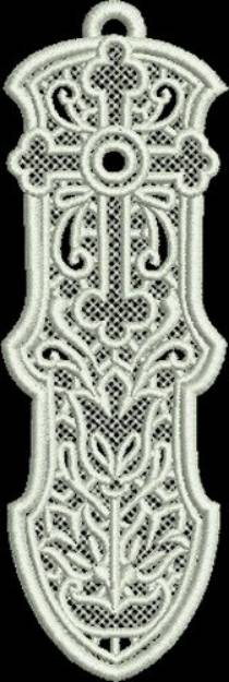 Picture of FSL Elegant Cross Bookmark Machine Embroidery Design