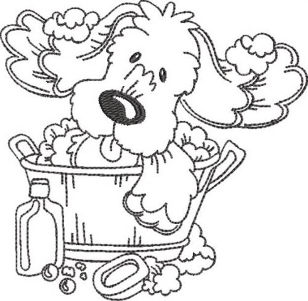 Picture of Dog Bath 2 Machine Embroidery Design