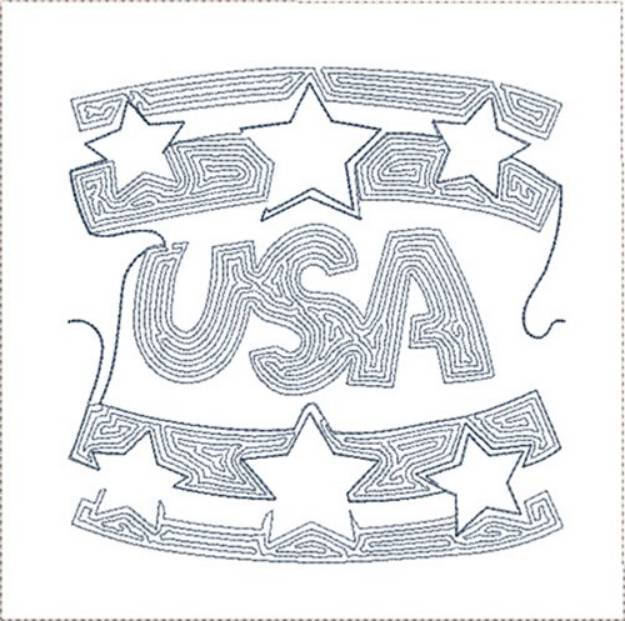 Picture of Patriotic Quilt Block 2 Machine Embroidery Design