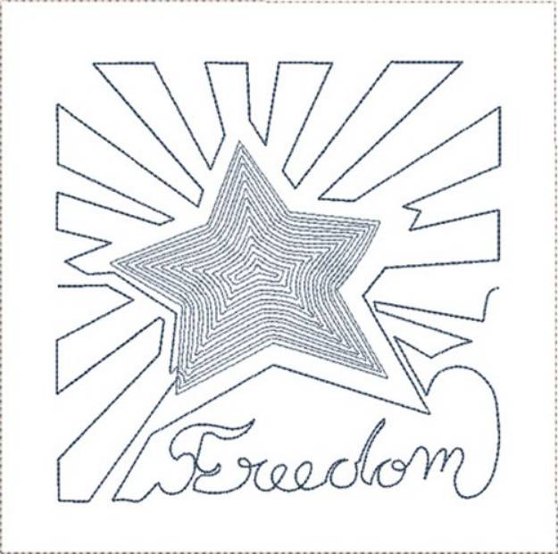 Picture of Patriotic Quilt Block 6 Machine Embroidery Design