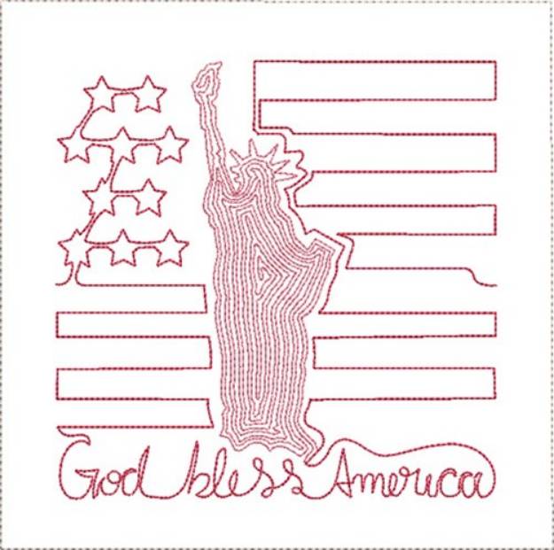 Picture of Patriotic Quilt Block 10  Machine Embroidery Design