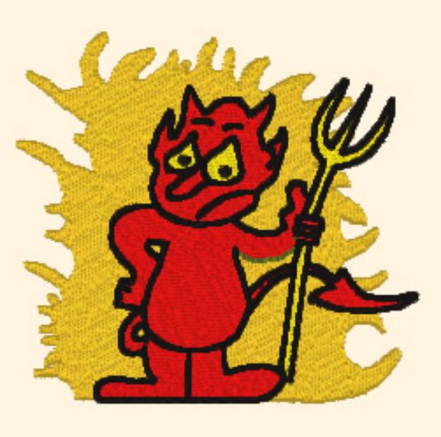 Picture of Devil in Flames Machine Embroidery Design