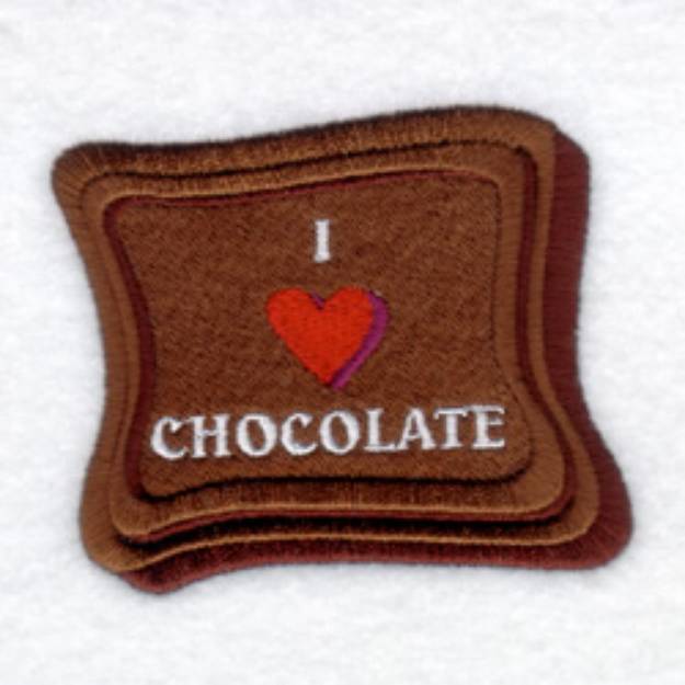 Picture of I Love Chocolate Machine Embroidery Design