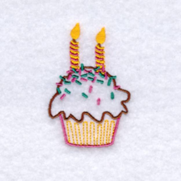 Picture of Birthday Cupcake 2 Machine Embroidery Design