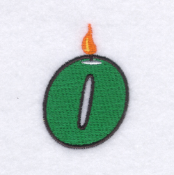 Candle Number "0" Machine Embroidery Design