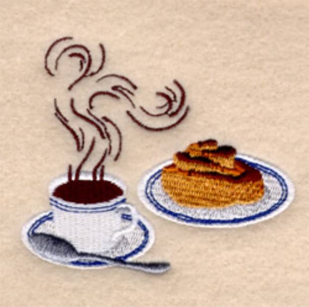 Picture of Sweet Roll & Coffee Machine Embroidery Design