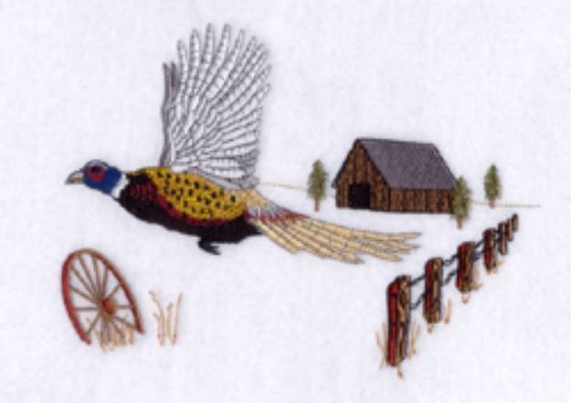 Picture of Pheasant Scene Machine Embroidery Design