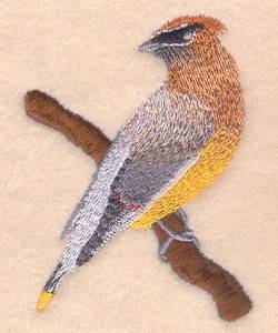 Picture of Cedar Waxwing Machine Embroidery Design