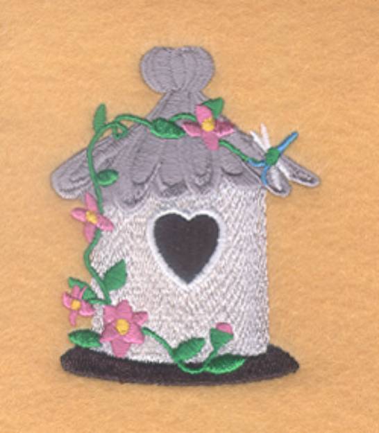 Picture of Thatched Roof Round Birdhouse Machine Embroidery Design