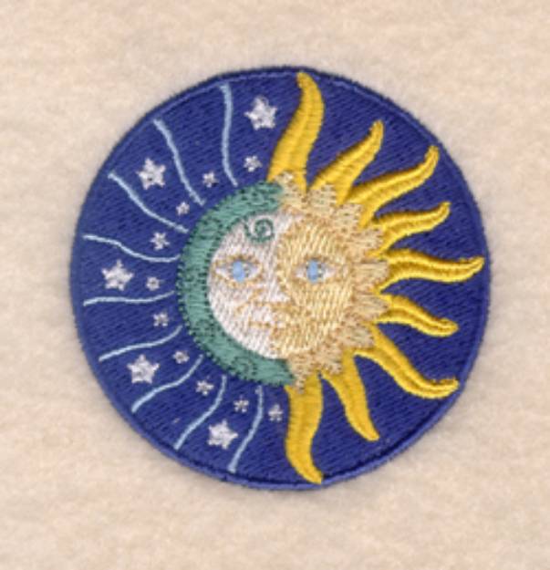 Picture of Sun & Moon Medallion Machine Embroidery Design