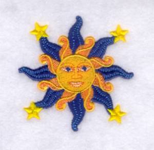 Picture of Decorative Sun & Stars Machine Embroidery Design