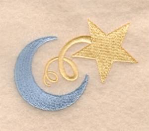 Picture of Crescent Springing Star Machine Embroidery Design