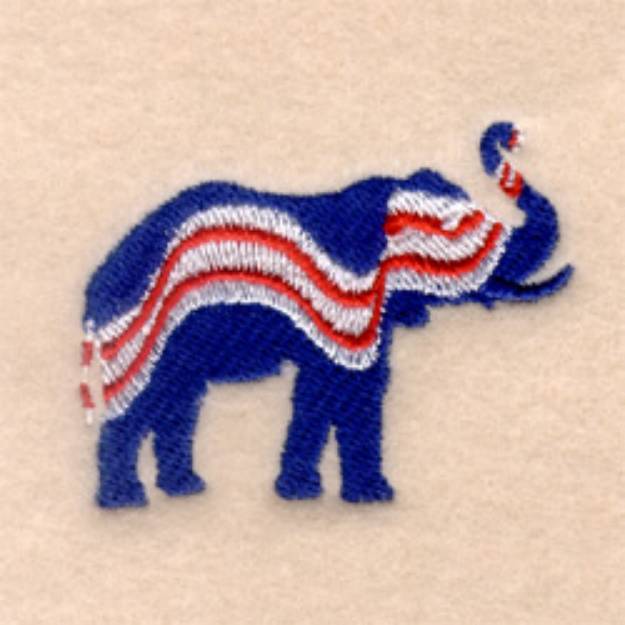 Picture of Patriotic Elephant Machine Embroidery Design