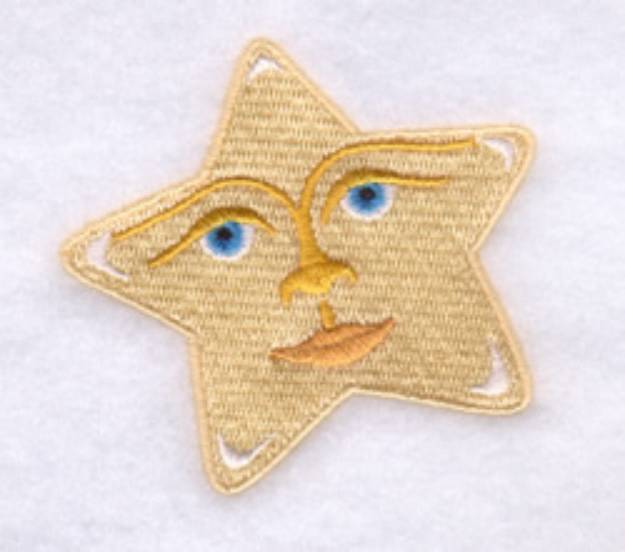 Picture of Star Face Machine Embroidery Design