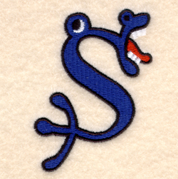 Silly Monster "S" Machine Embroidery Design