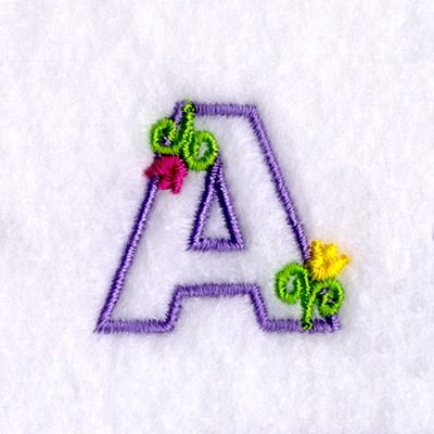 A with Tulips Machine Embroidery Design