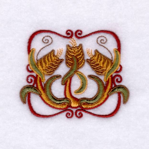 Picture of Autumn Harvest Wheat Square Machine Embroidery Design