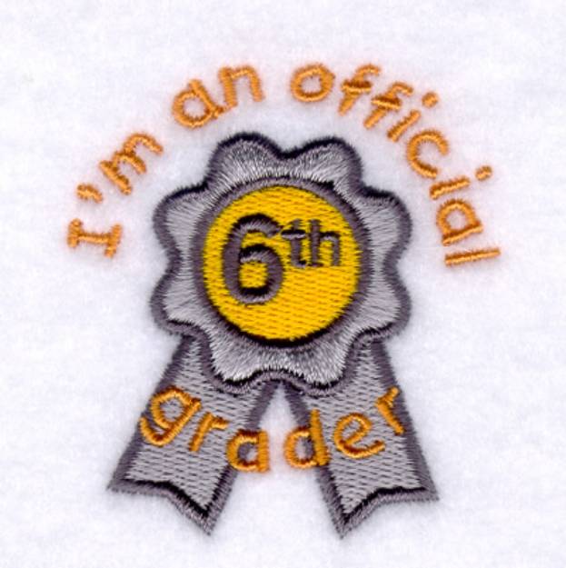 Picture of Official 6th Grader Machine Embroidery Design