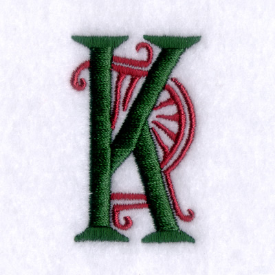 Art Deco "K" Machine Embroidery Design