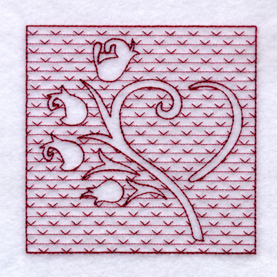 Rose Heart Machine Embroidery Design