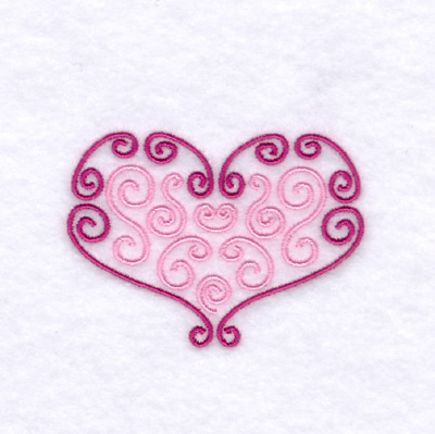 Heart Swirls Machine Embroidery Design