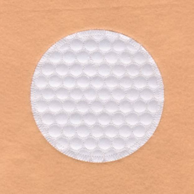 Picture of Golf Ball Applique (ZigZag) Machine Embroidery Design