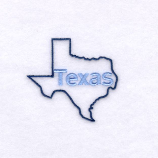 Picture of Texas Outline Machine Embroidery Design