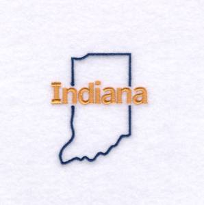 Picture of Indiana Outline Machine Embroidery Design