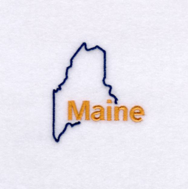 Picture of Maine Outline Machine Embroidery Design