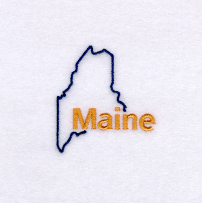 Maine Outline Machine Embroidery Design