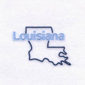 Picture of Louisiana Outline Machine Embroidery Design