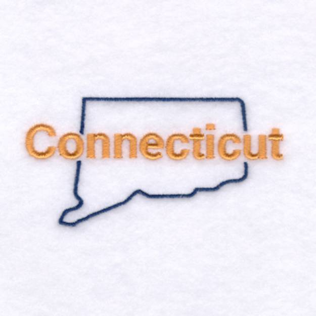 Picture of Connecticut Outline Machine Embroidery Design