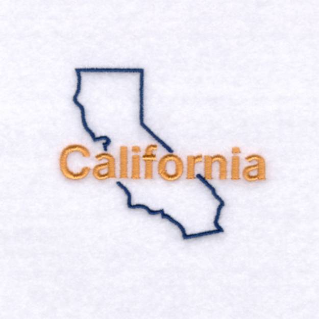 Picture of California Outline Machine Embroidery Design