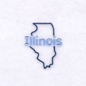 Picture of Illinois Outline Machine Embroidery Design