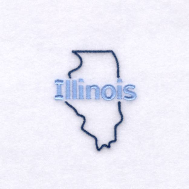 Picture of Illinois Outline Machine Embroidery Design