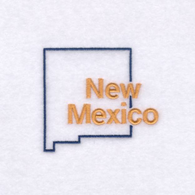 Picture of New Mexico Outline Machine Embroidery Design