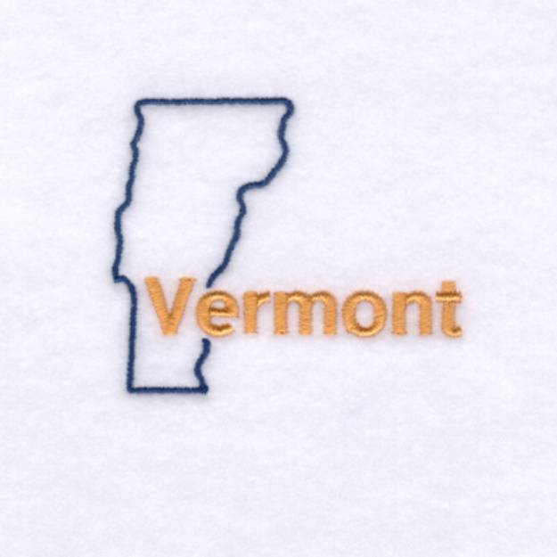 Picture of Vermont Outline Machine Embroidery Design