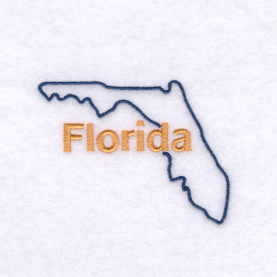 Florida Outline Machine Embroidery Design