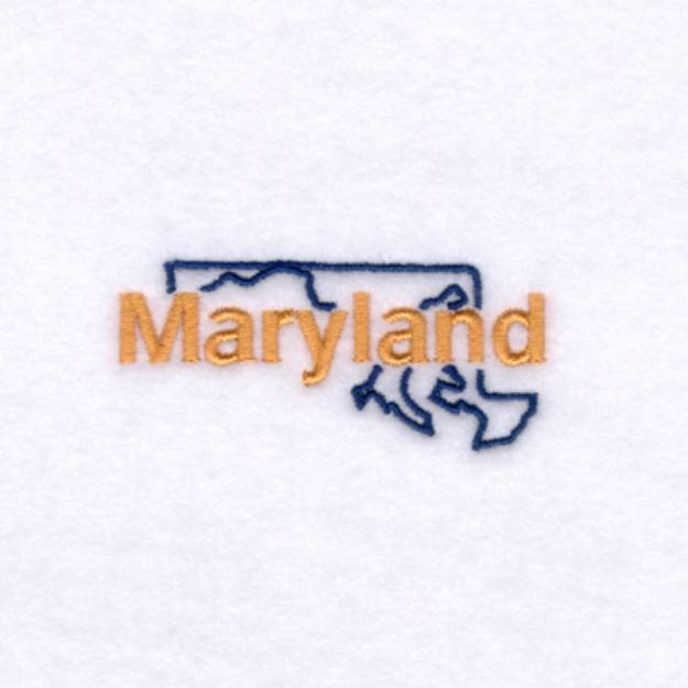 Picture of Maryland Outline Machine Embroidery Design