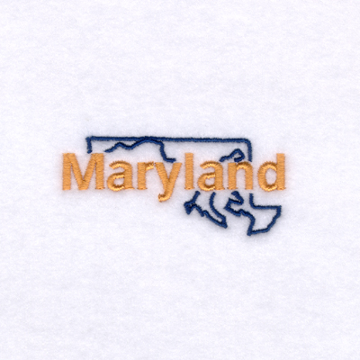 Maryland Outline Machine Embroidery Design